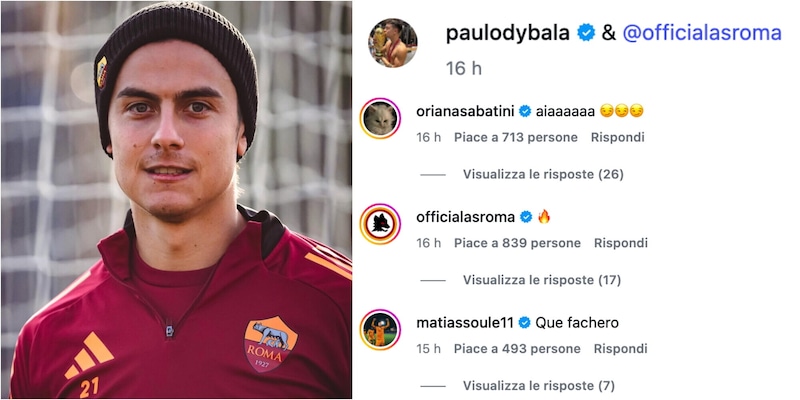 Dybala, post d’amore alla Roma per spegnere le voci d’addio: Oriana e Soulé commentano così...