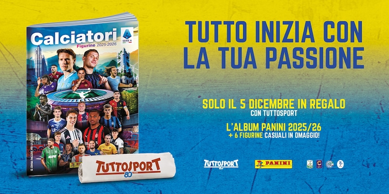 Album Calciatori Panini 25/26, in regalo il 5 dicembre in edicola con Tuttosport
