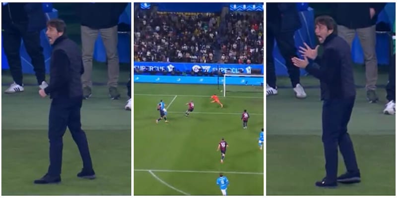Elmas si divora il vantaggio in Supercoppa: la reazione di Conte in panchina &egrave; furiosa
