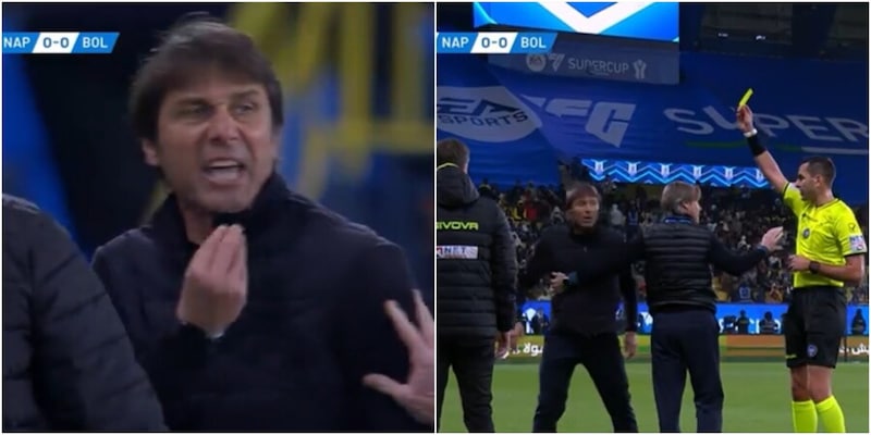 Conte senza freni, la frase urlata all'arbitro Colombo dopo il fallo fischiato a Hojlund