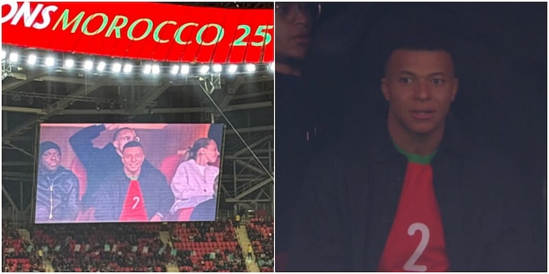Mbapp&eacute; in tribuna per Marocco-Mali: la maglia che porta svela chi l'ha invitato...