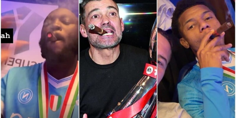 Lukaku e Neres come Conceicao, festa con il sigaro dopo la vittoria in Supercoppa