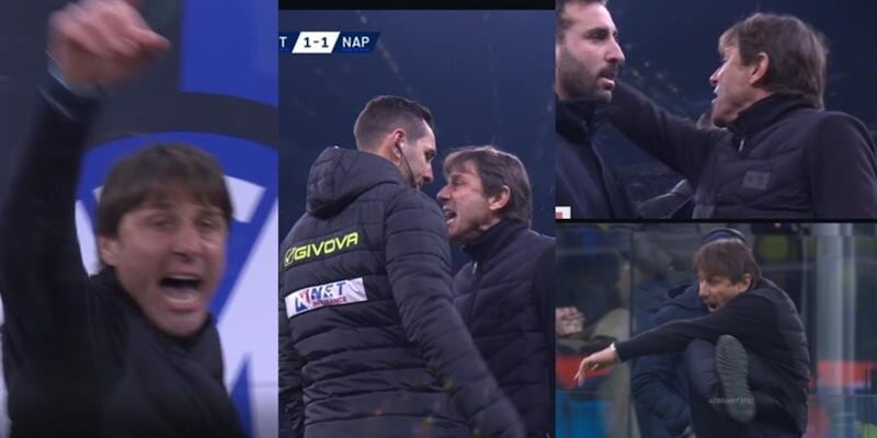 Conte &egrave; una furia per il rigore all'Inter: il gesto e la frase urlata dopo l'espulsione