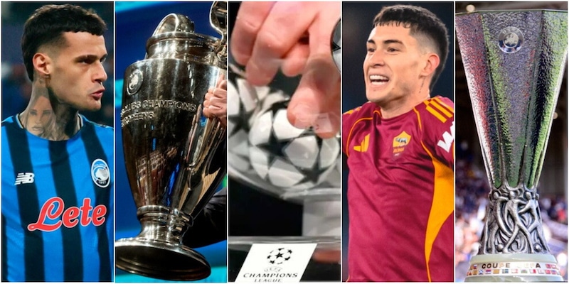 Diretta sorteggi Champions, Europa League e Conference: chi con Atalanta, Roma, Bologna, Fiorentina