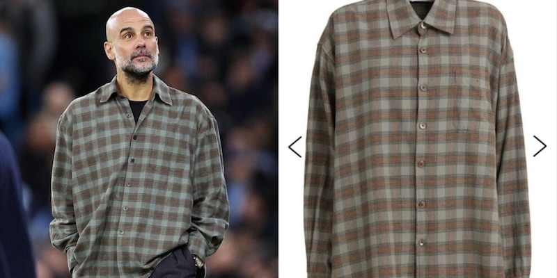 Guardiola e la camicia a quadri virale, di che marca &egrave; e quanto costa: social impazziti