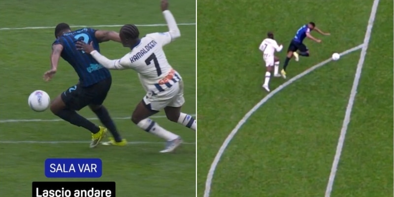 &ldquo;Non lo prende mai, fa un po&rsquo; di bicicletta&rdquo;, il dialogo al Var sul contatto Soulemana-Dumfries