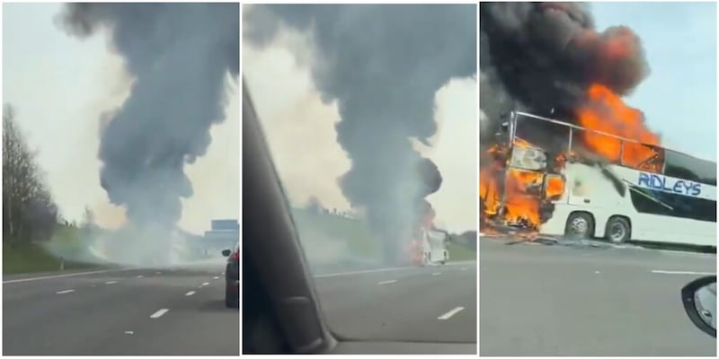 Pullman di tifosi in fiamme in autostrada, paura prima della finale di Carabao Cup: cosa &egrave; successo