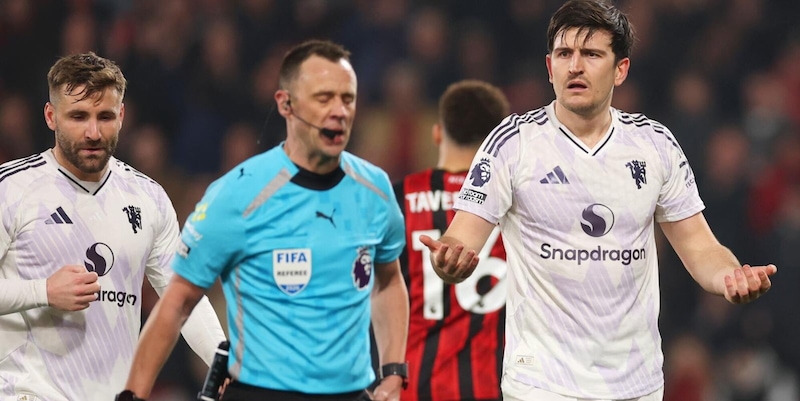 Premier League, Manchester United ripreso due volte: espulso Maguire, solo pari a&nbsp;Bournemouth
