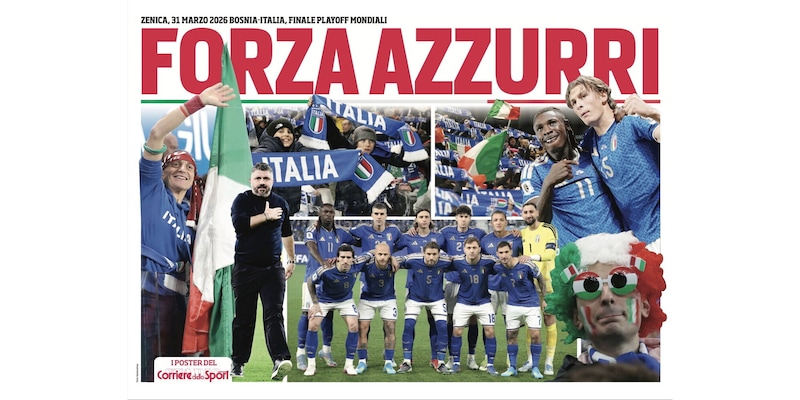 Oggi in edicola al centro del giornale c'&egrave; il poster FORZA AZZURRI