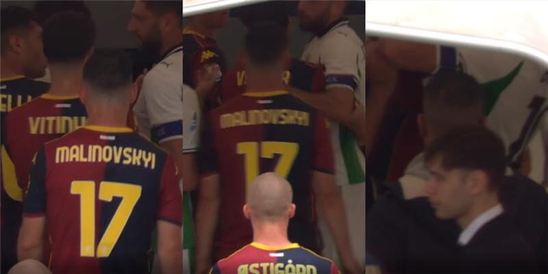 Rissa tra Berardi e Ellertsson nel tunnel, Sassuolo e Genoa rientrano in dieci: cosa &egrave; successo