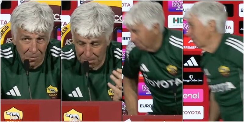 Gasperini come non l&rsquo;avete mai visto: "Arrivato addosso di tutto". Poi piange e lascia la conferenza