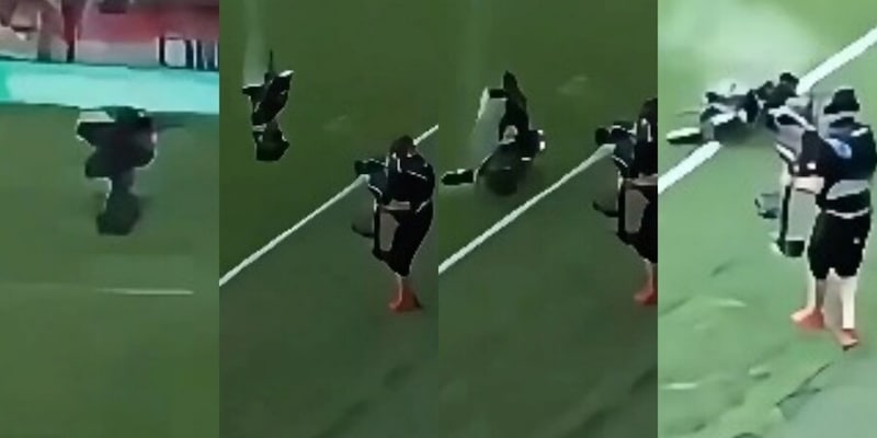 Ungheria-Kazakistan, che paura: la telecamera si schianta da 20 metri, cos'&egrave; successo