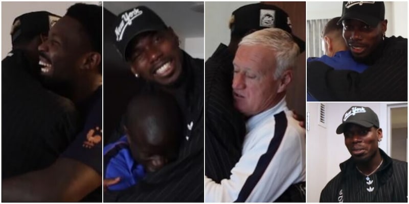 Pogba, sorpresa alla Francia! L&rsquo;abbraccio a Kant&eacute; e la battuta a Mbapp&eacute;: "Sempre in ritardo"