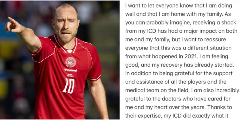 Eriksen, il messaggio dopo il nuovo malore: "Sto bene, il recupero &egrave; gi&agrave; cominciato"