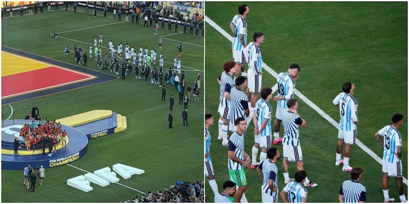 L&rsquo;Argentina di spalle durante la premiazione della Spagna: il brutto gesto fa discutere sui social