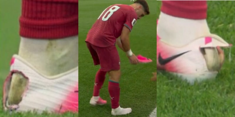 Pedro Neto in campo in Portogallo-Spagna con uno scarpino rotto: c'&egrave; un motivo