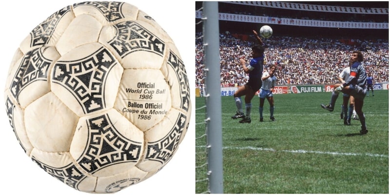 Venduto il pallone della "Mano di Dio" e del "Gol del secolo" di Maradona: cifra super, ma non &egrave; record