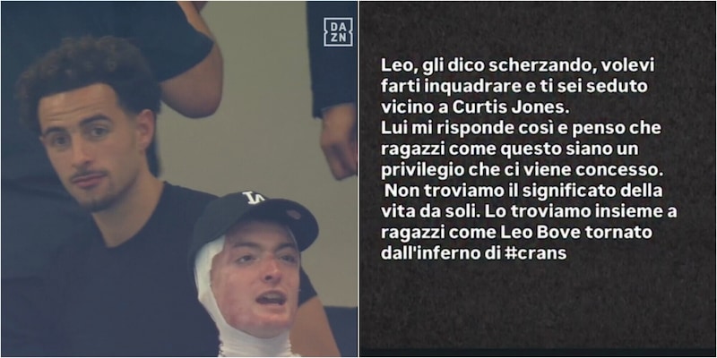Crans Montana, Leonardo Bove a San Siro davanti a Curtis Jones: e sui social scherza. L&rsquo;audio con il direttore Ivan Zazzaroni