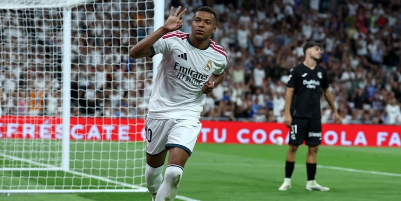 Tripletta Mbapp&eacute; e Vinicius,&nbsp;Mourinho torna al Bernabeu e cala il poker alla Real Sociedad