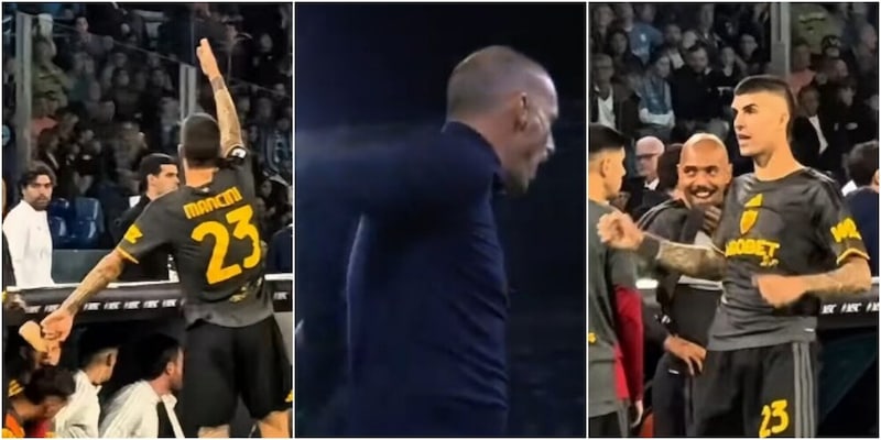 Allegri espulso si toglie la giacca, e Mancini lo imita cos&igrave;...