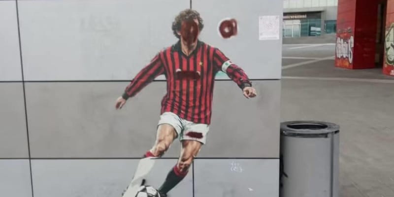 Baresi, ancora vandalizzato il murale dedicato al capitano del Milan: "Non ci sar&agrave; mai fine al peggio"