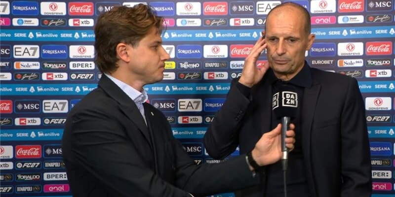Tutta la rabbia di Allegri in tv. Parla, poi lascia la diretta: "Posso sbagliare anche io, non sono lucido, vi saluto"